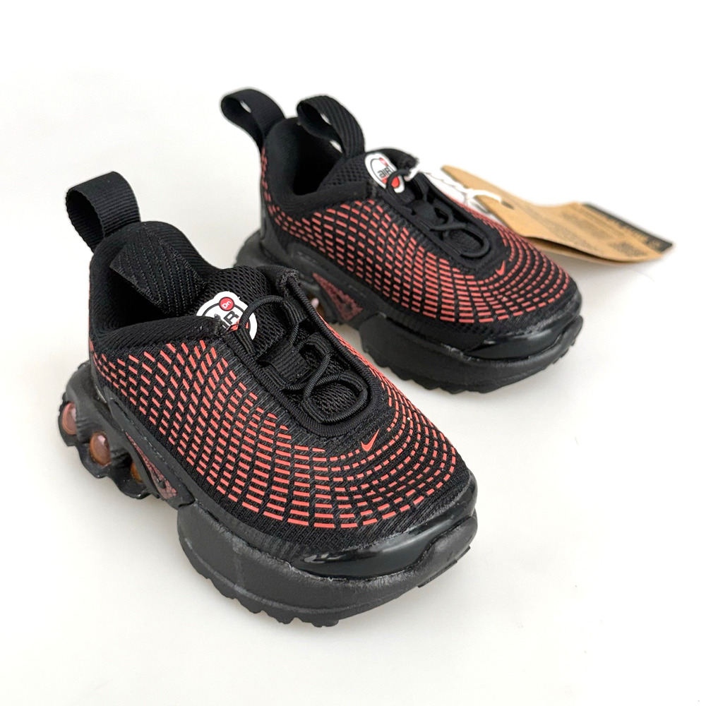 Nike Air Max DN TD Black Bright Crimson Toddler US Size 4C Shoe FN4452-006 New